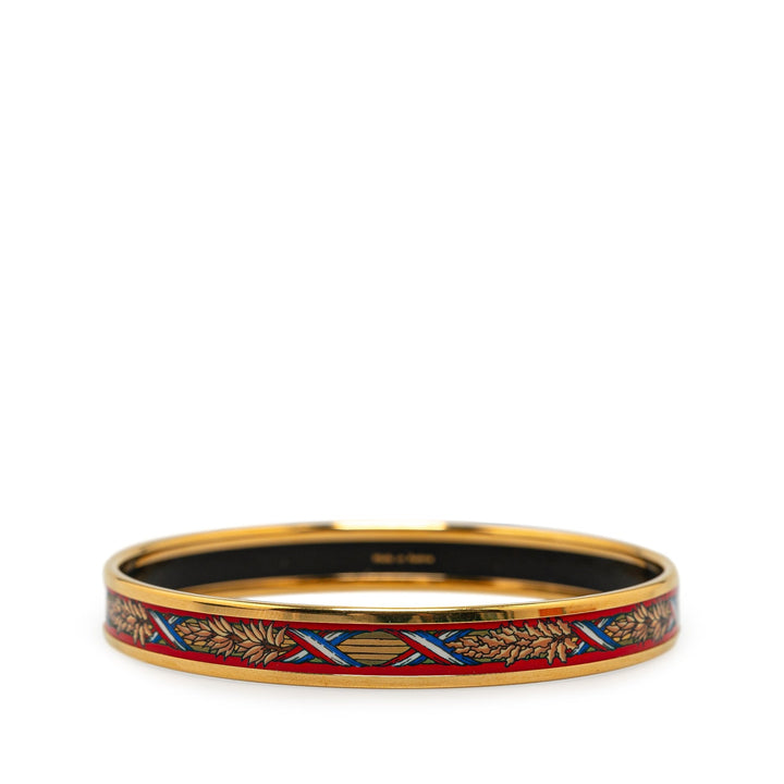 Top quality Hermes Narrow 1789 Liberte Egalite Fraternite Enamel Bangle 75 Costume Bracelet
