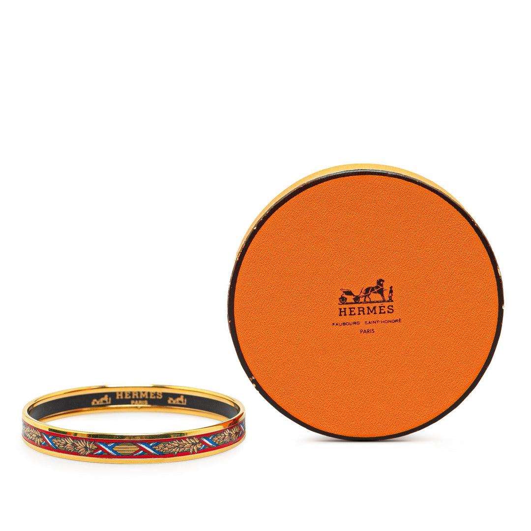 Top quality Hermes Narrow 1789 Liberte Egalite Fraternite Enamel Bangle 75 Costume Bracelet