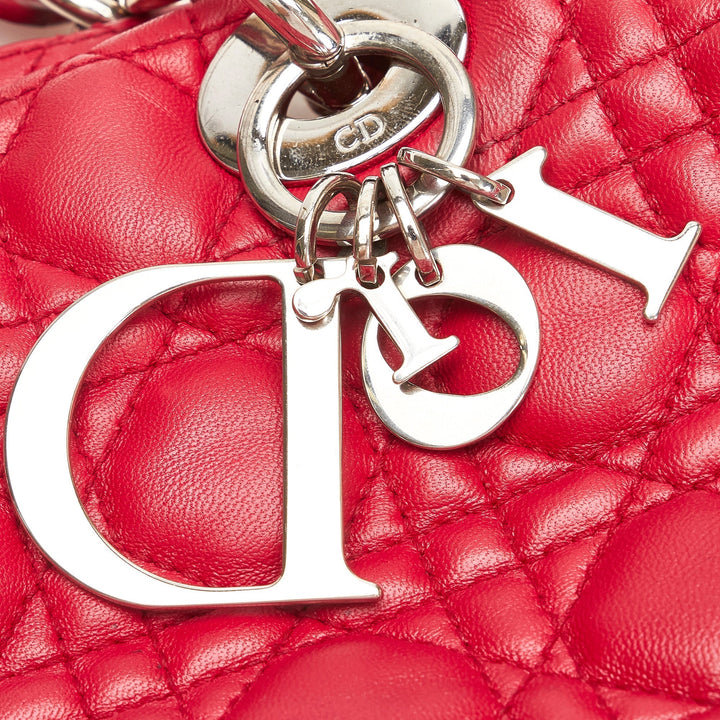 Top quality Dior Lady Top quality Dior Soft Shopper Small Red Cannage Quilted Leather
