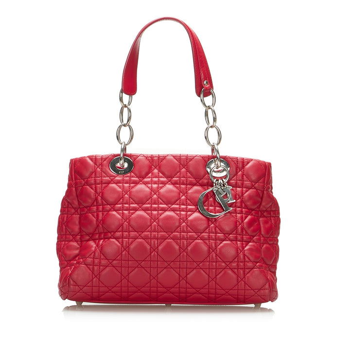 Top quality Dior Lady Top quality Dior Soft Shopper Small Red Cannage Quilted Leather