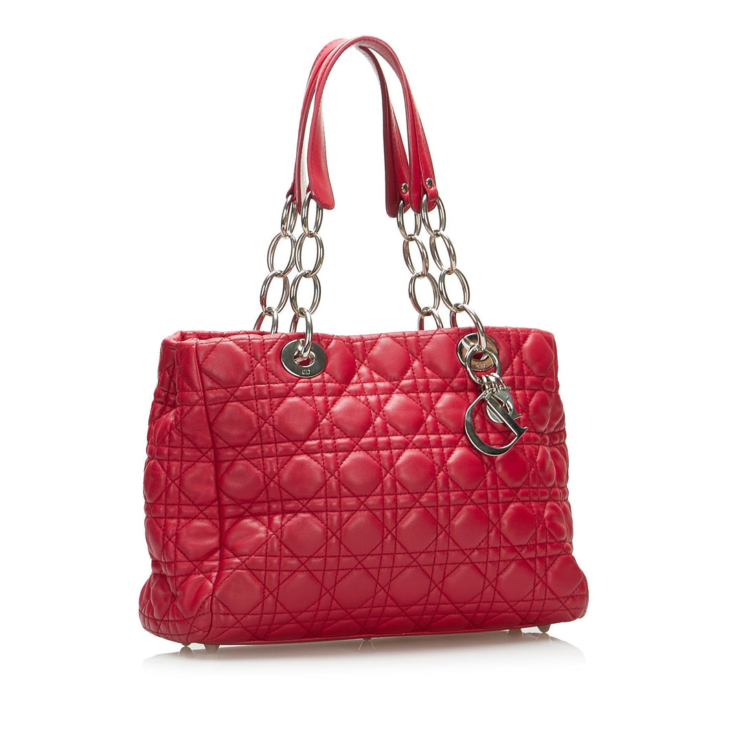 Top quality Dior Lady Top quality Dior Soft Shopper Small Red Cannage Quilted Leather