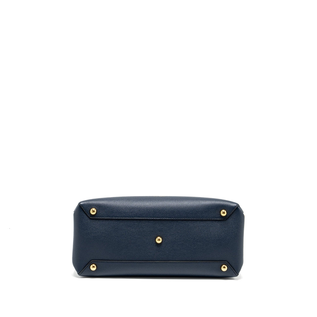 Burberry The Large Banner Bag Calfskin Dark Blue/Multicolour GHW