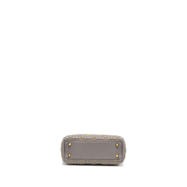 Top quality Dior Small Supple Lady Top quality Dior Studded Calfskin Grey