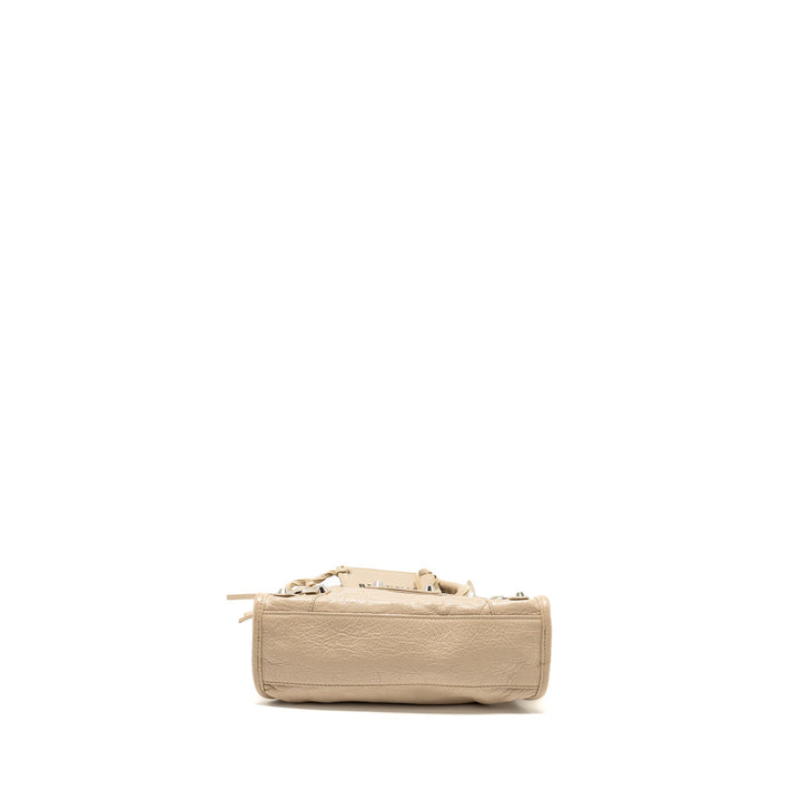 Top Quality Balenciaga Mini City Bag Calfskin Beige SHW