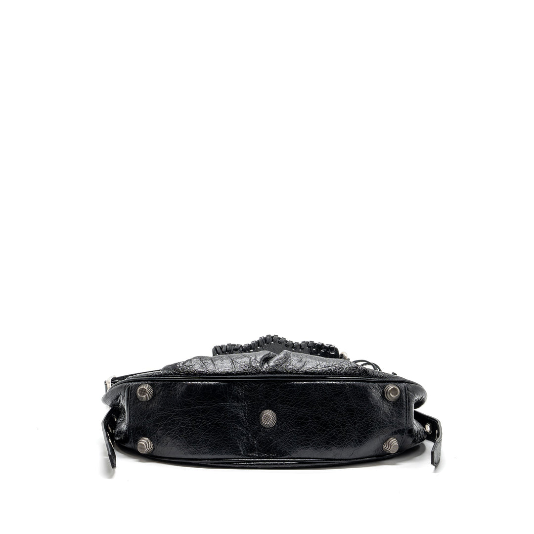 Top Quality Balenciaga Le Cargole Small Shoulder Bag Lambskin Black SHW