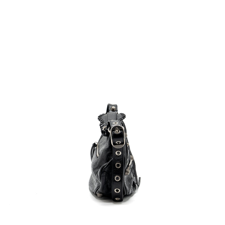 Top Quality Balenciaga Le Cargole Small Shoulder Bag Lambskin Black SHW