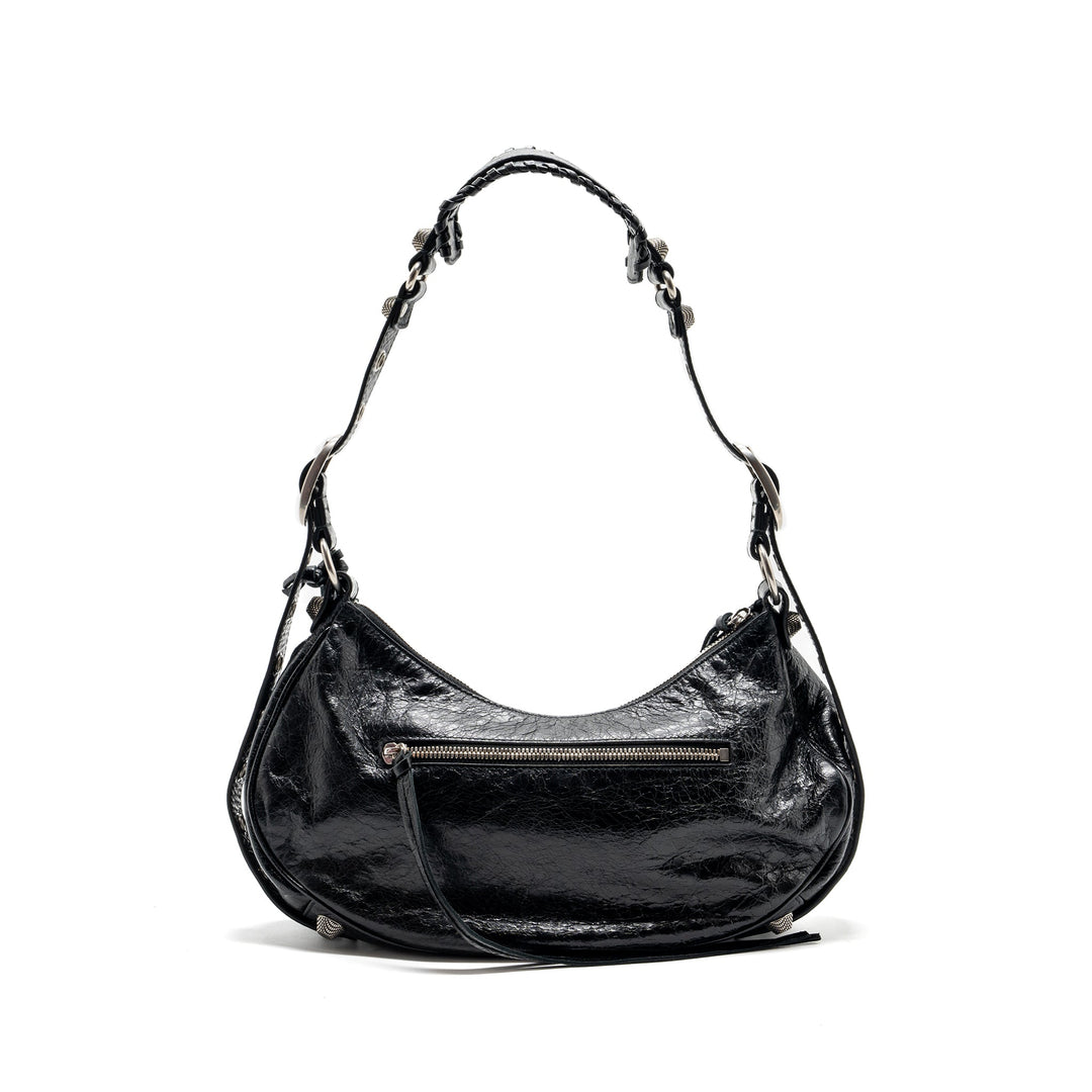 Top Quality Balenciaga Le Cargole Small Shoulder Bag Lambskin Black SHW