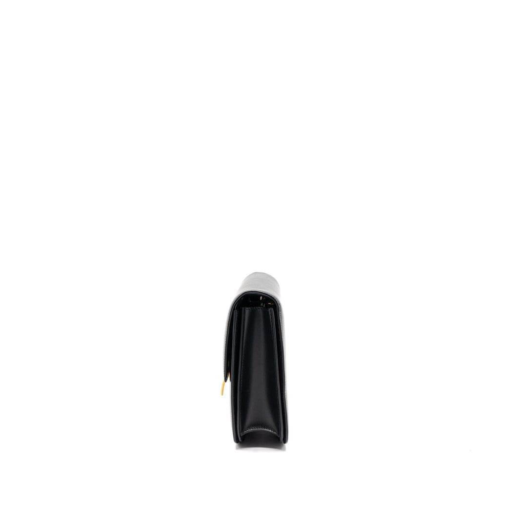 Top Quality Celine Medium Classic Box Calfskin Black Brushed