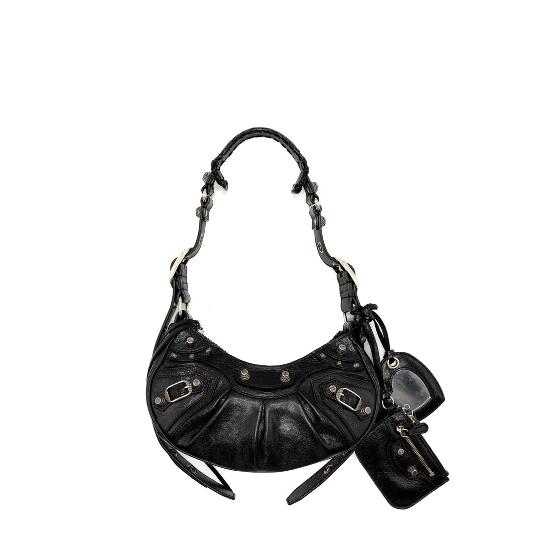 Top Quality Balenciaga Le Carbo XS shoulder bag lambskin black SHW