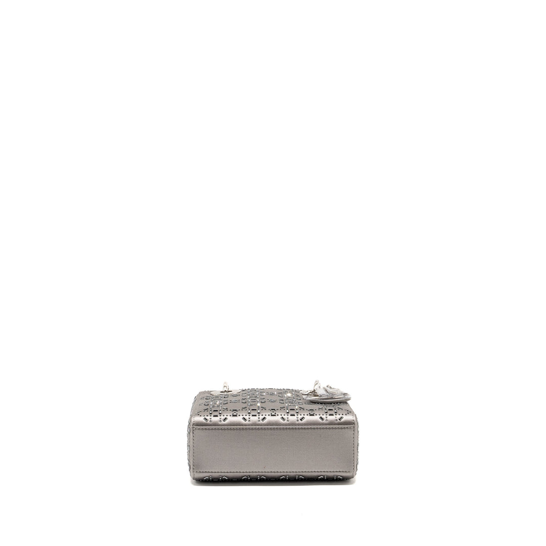Top quality Dior Mini Lady Top quality Dior Stain Crystal Grey