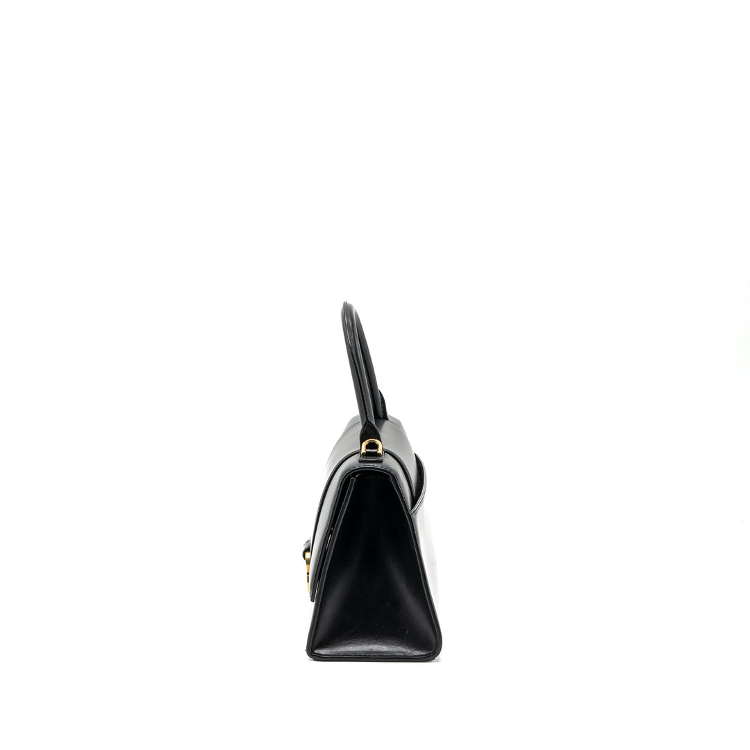Top Quality Balenciaga small Hourglass bag calfskin black GHW