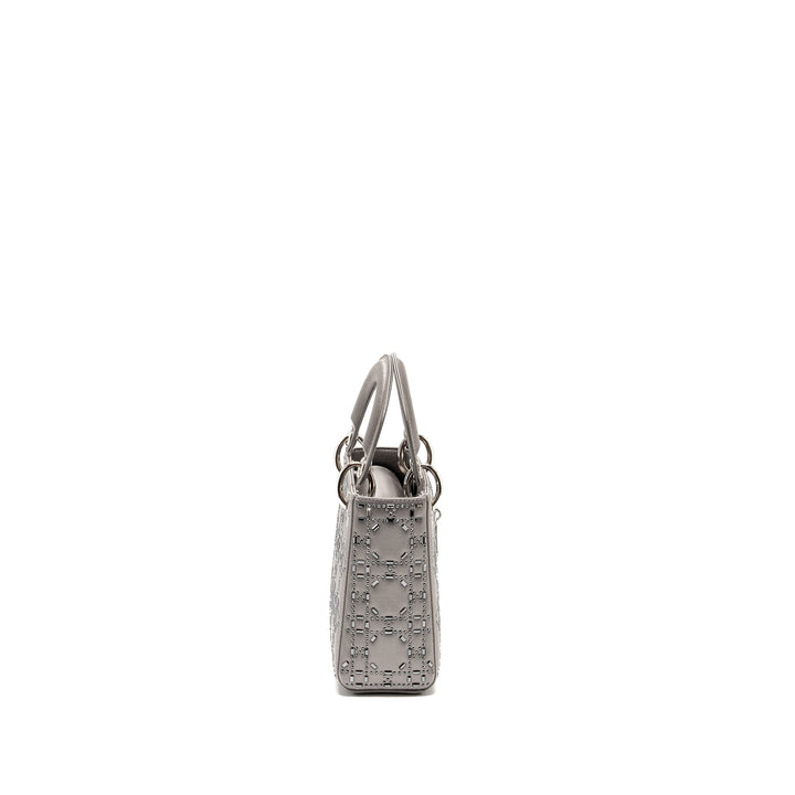 Top quality Dior Mini Lady Top quality Dior Stain Crystal Grey