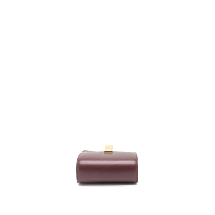 Celine Mini Box Calfskin Burgundy Brushed