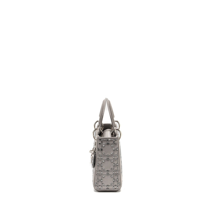 Top quality Dior Mini Lady Top quality Dior Stain Crystal Grey