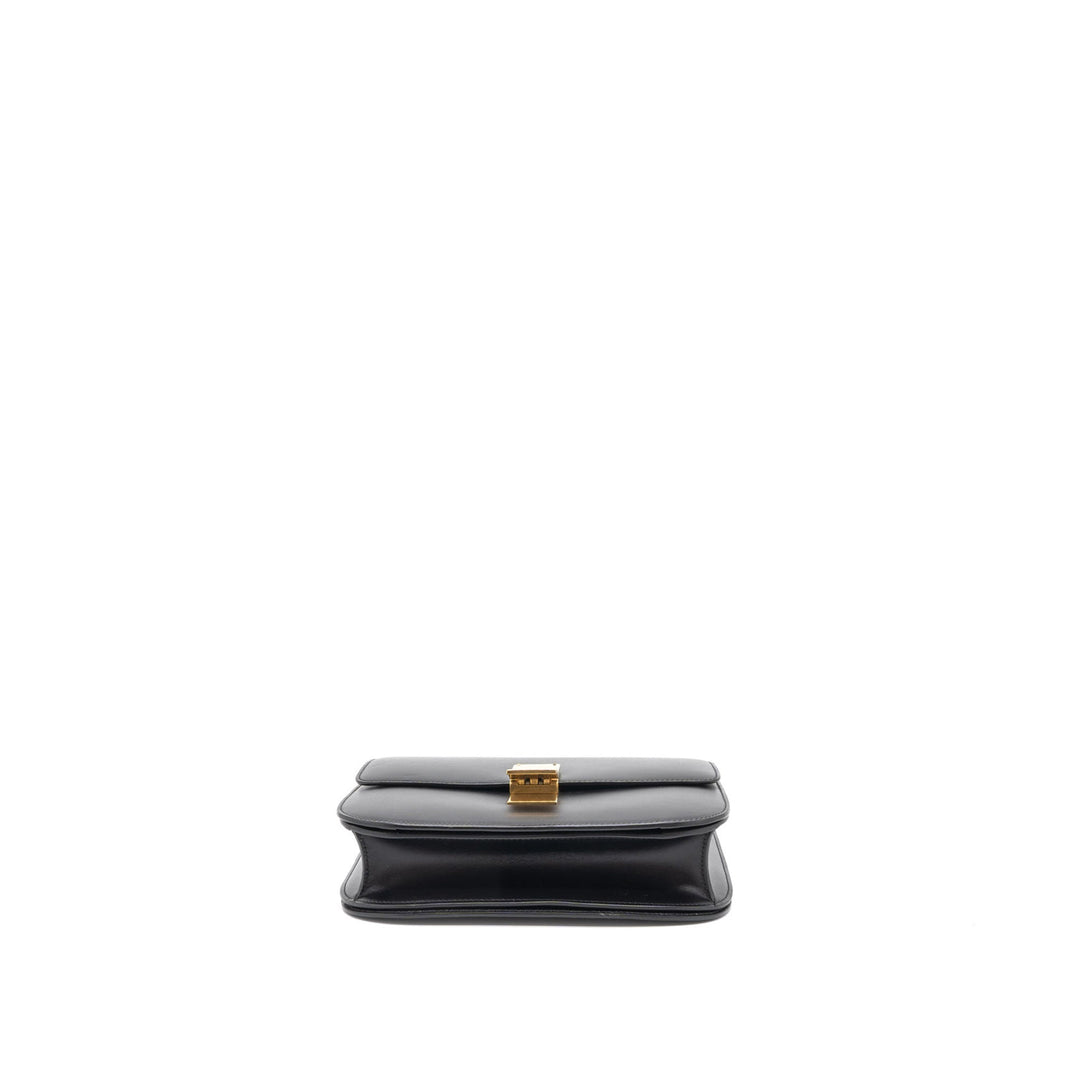 Celine Medium Classic Box Calfskin Black Brushed