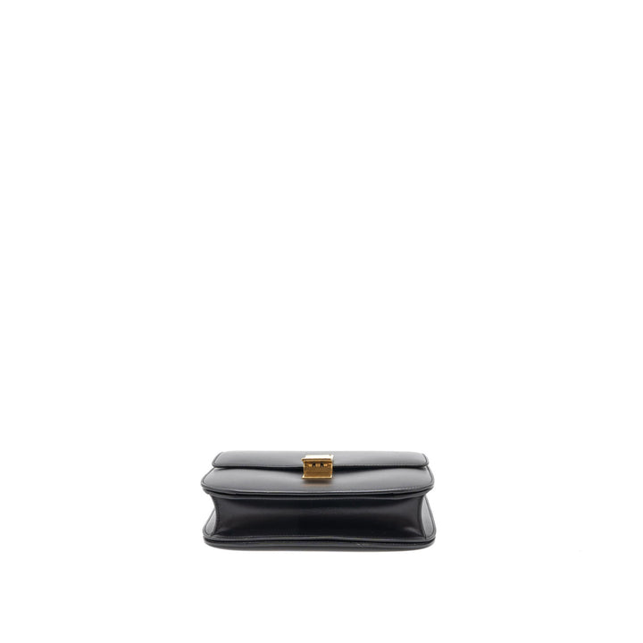 Celine Medium Classic Box Calfskin Black Brushed