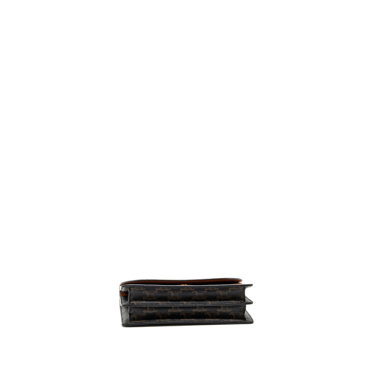 Top Quality Celine wallet on strap triomphe canvas / lambskin tan