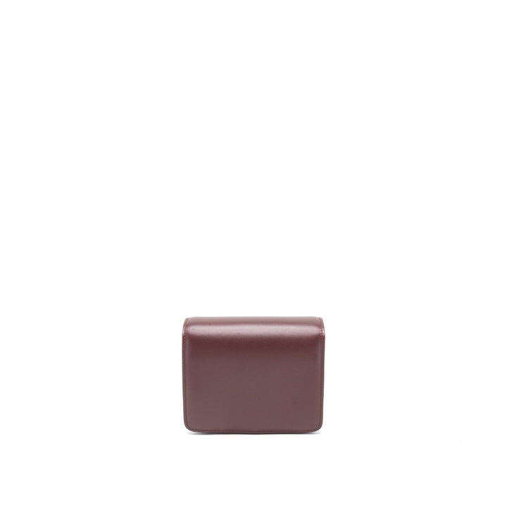 Celine Mini Box Calfskin Burgundy Brushed