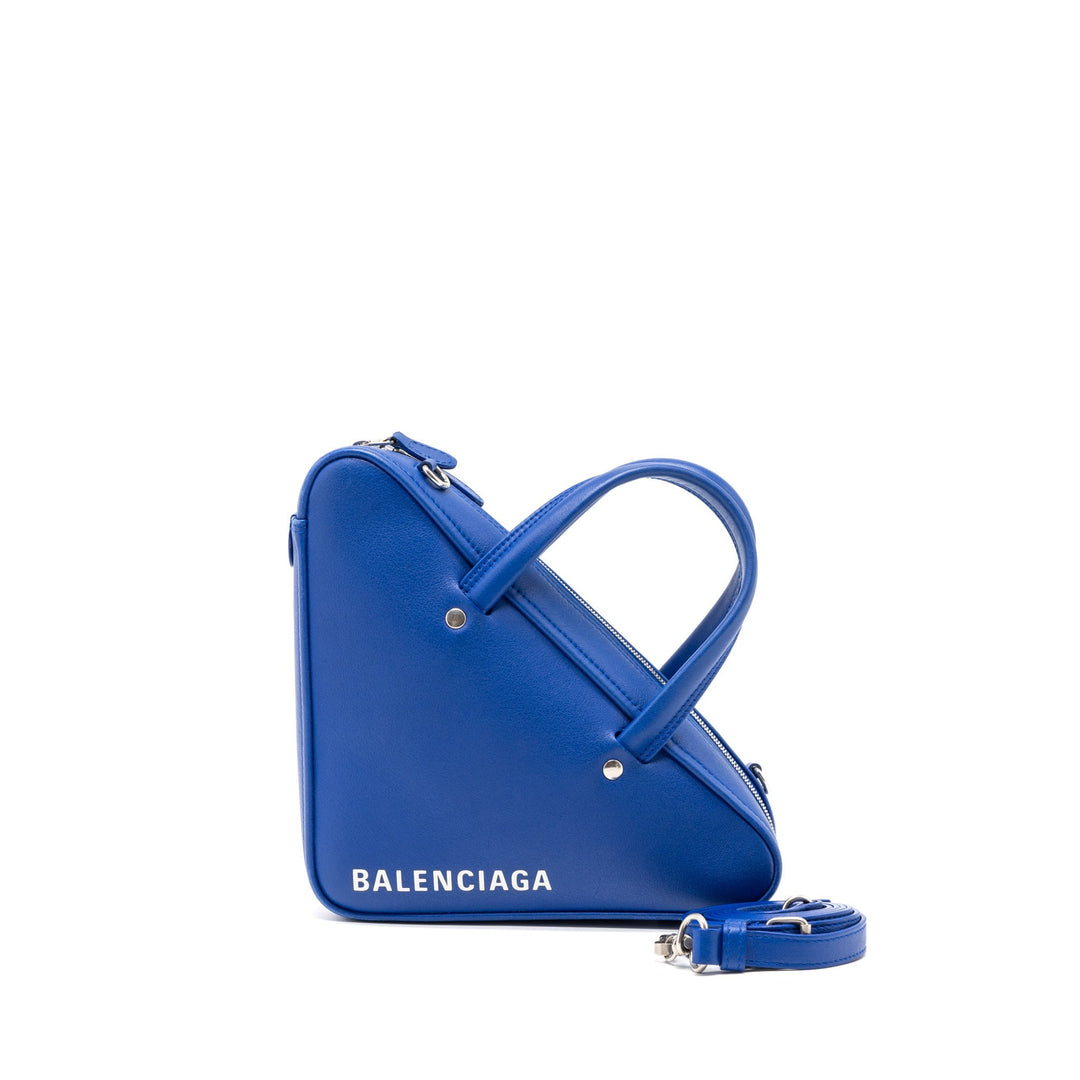 Top Quality Balenciaga Triangle Duffle Bag Calfskin Blue SHW