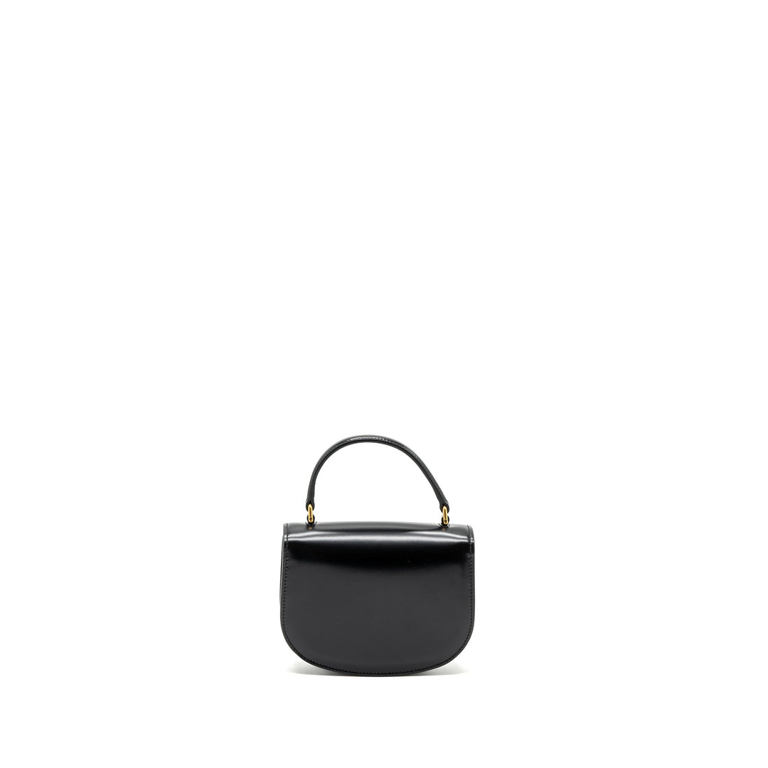 Celine Mini Besace Shiny Calfskin Black