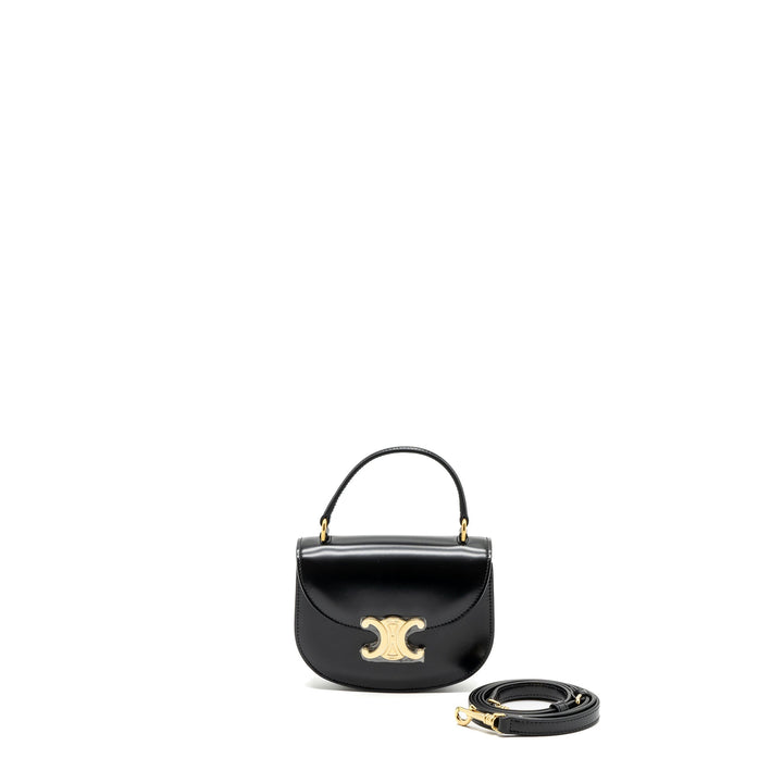 Celine Mini Besace Shiny Calfskin Black
