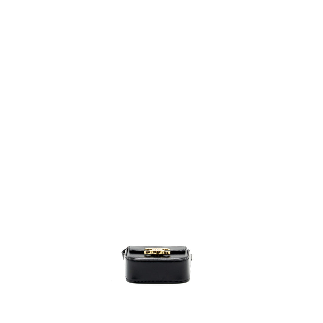 Celine Mini Claude Shiny Calfskin Black
