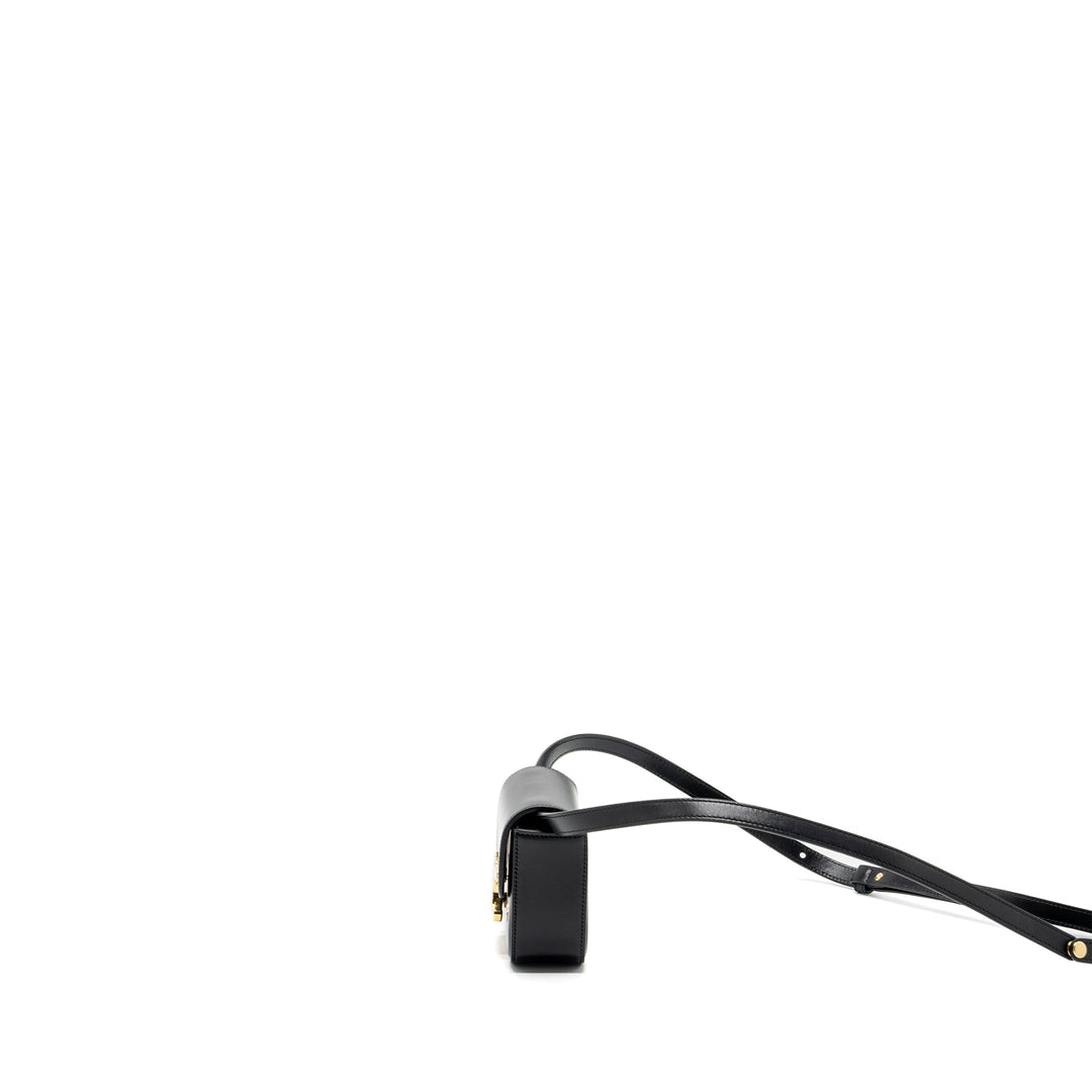 Celine Mini Claude Shiny Calfskin Black