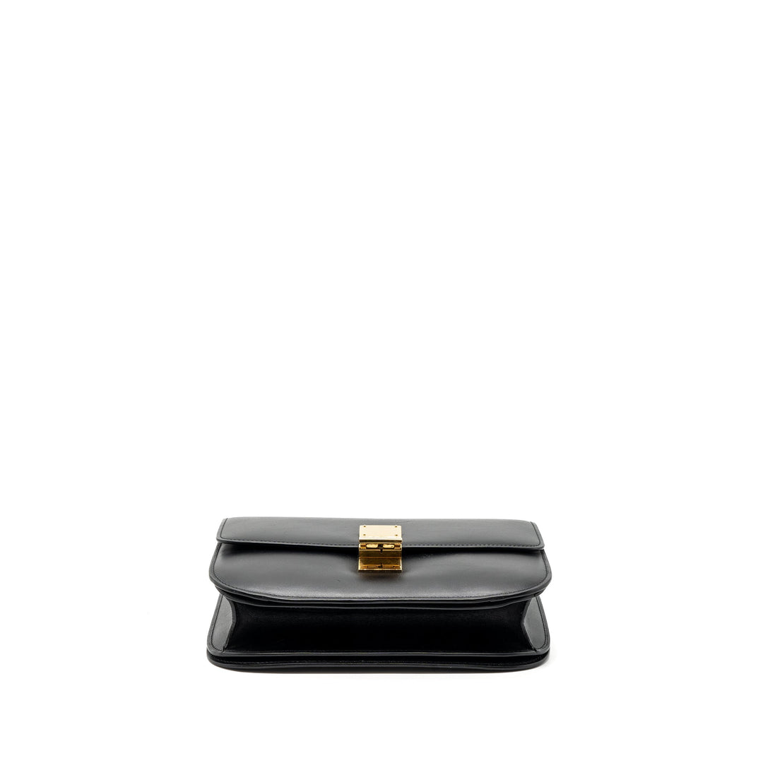 Celine medium classic box bag calfskin black