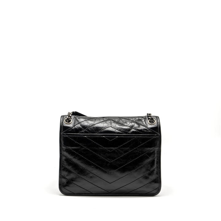 Saint Laurent Medium Niki Calfskin Black Ruthenium Hardware