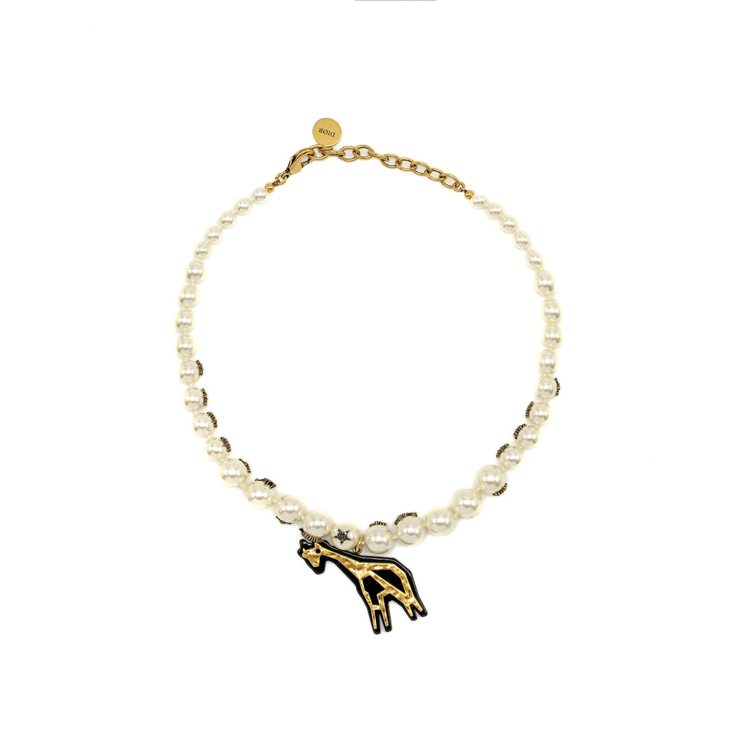 Top quality Dior Giraffe Pearl Chocker Gold Tone