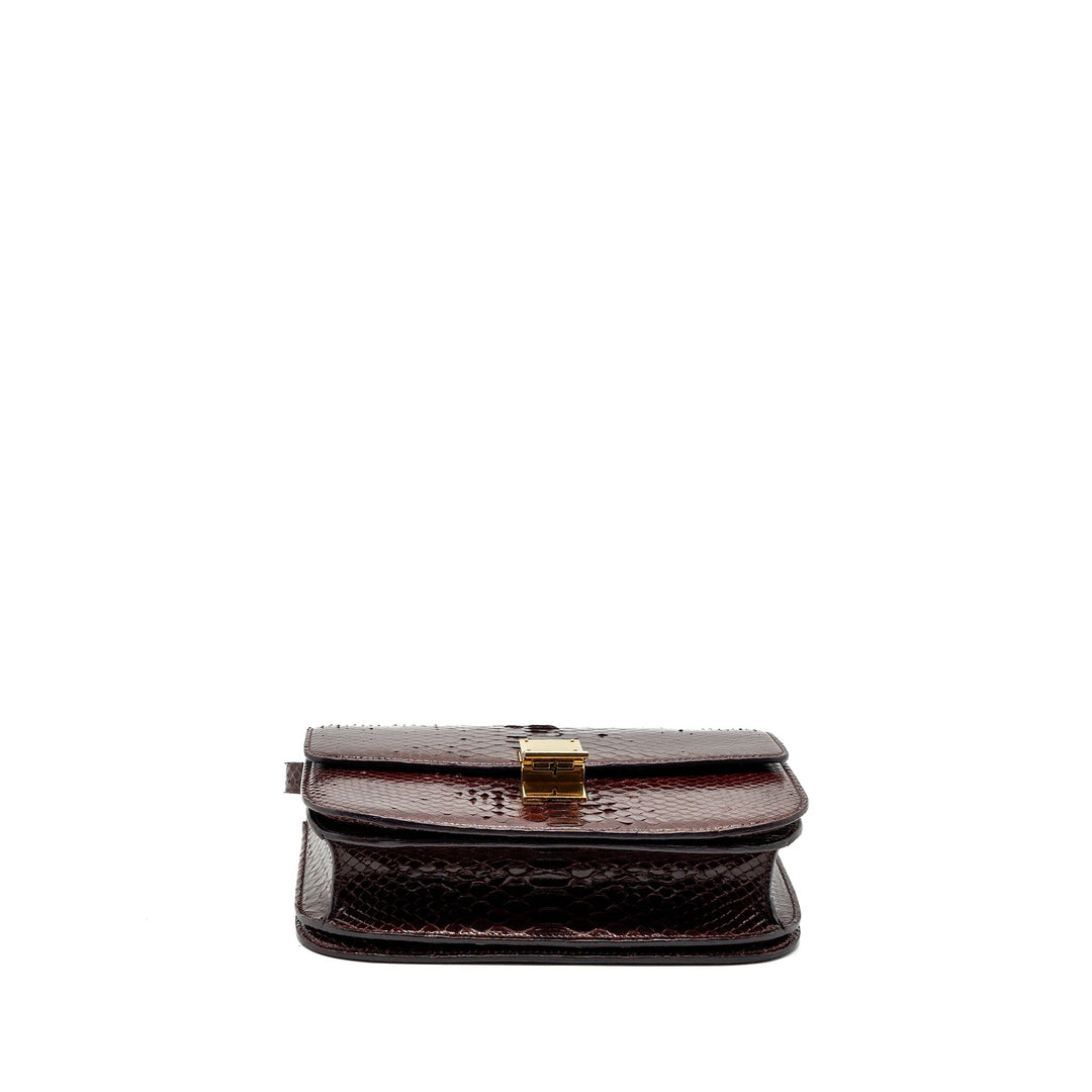 Celine medium classic box bag python burgundy