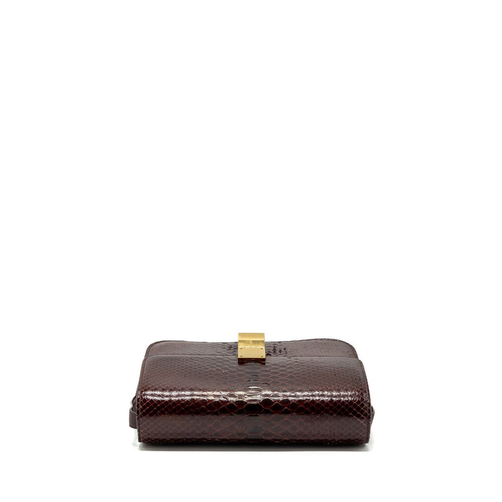 Celine medium classic box bag python burgundy