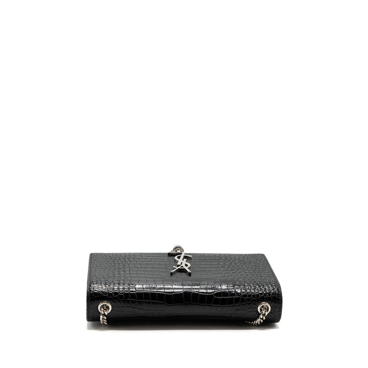 Saint Laurent/YSL Kate Tassel Croc-embossed calfskin Black SH