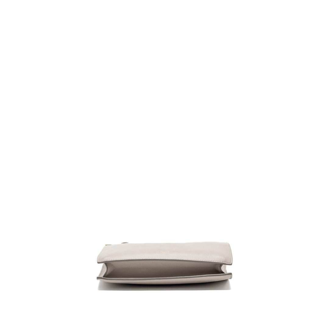 Celine mini clasp shoulder bag light grey leather