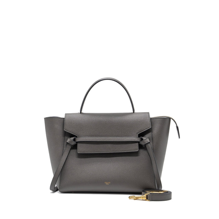Top Quality Celine Mini Belt Bag Grained Calfskin Dark Grey
