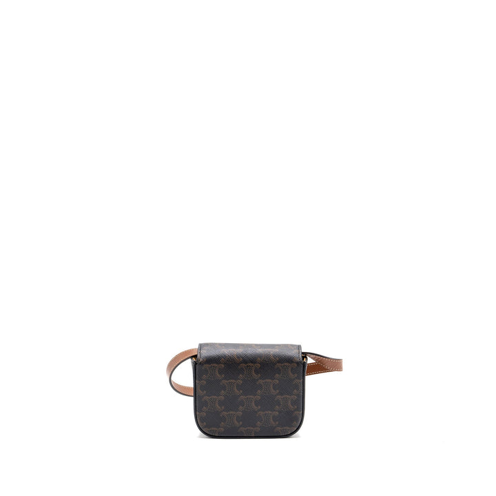 Top Quality Celine Mini Claude Triomphe Canvas/ Calfskin Tan