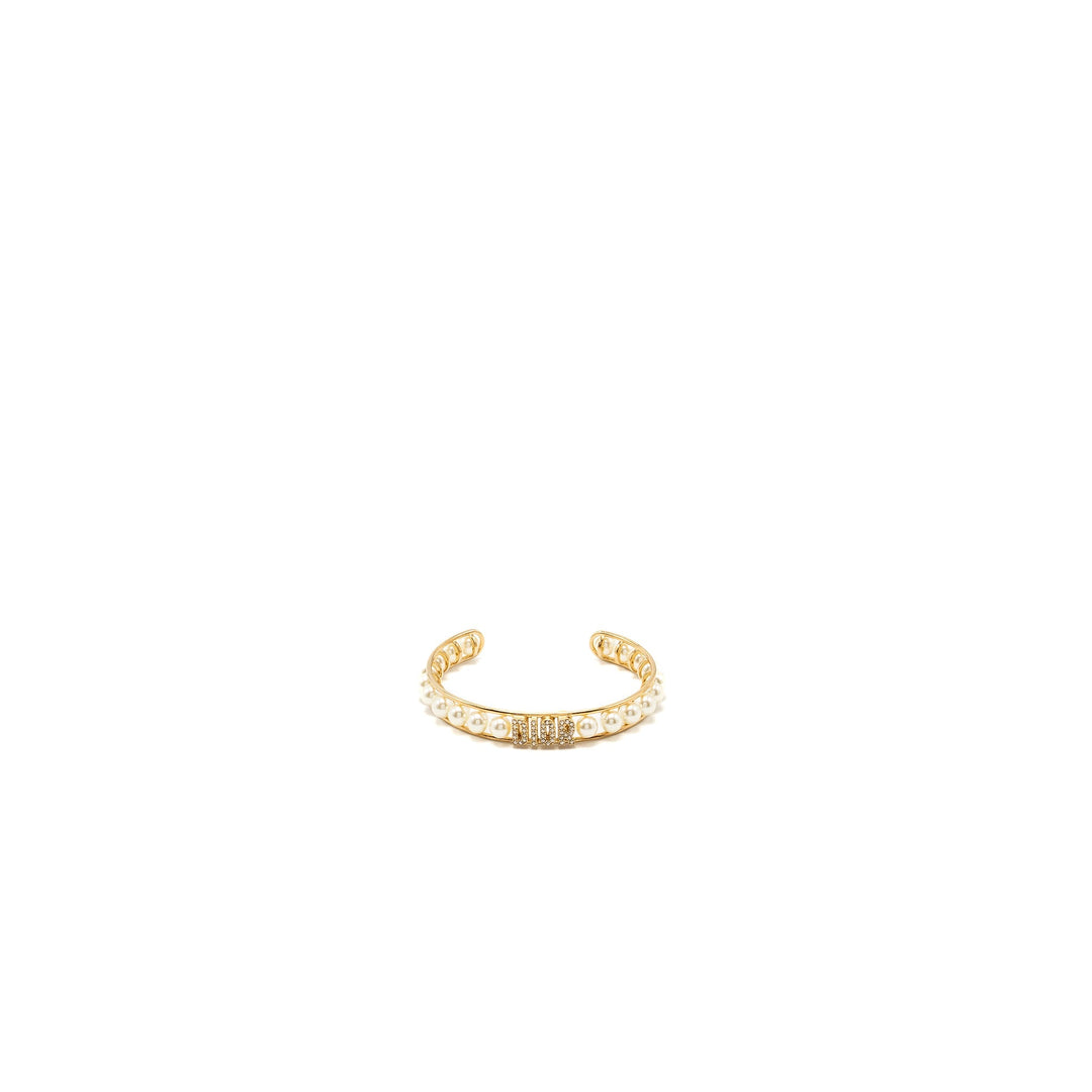 Top quality Dior Pearl Bangle Bracelet Crystal/Pearl/Gold Tone