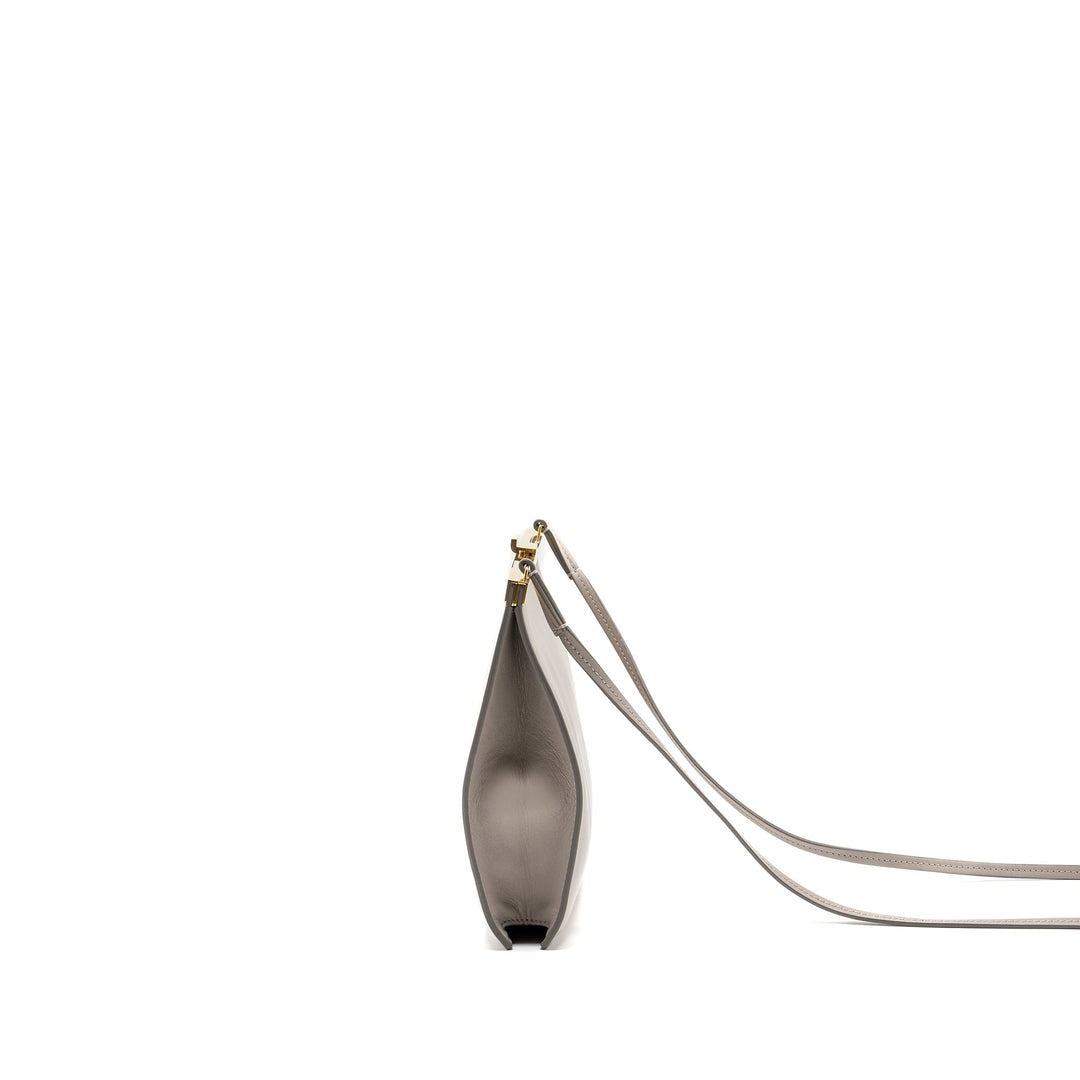 Celine mini clasp shoulder bag light grey leather