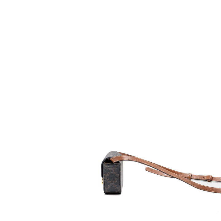 Top Quality Celine Mini Claude Triomphe Canvas/ Calfskin Tan