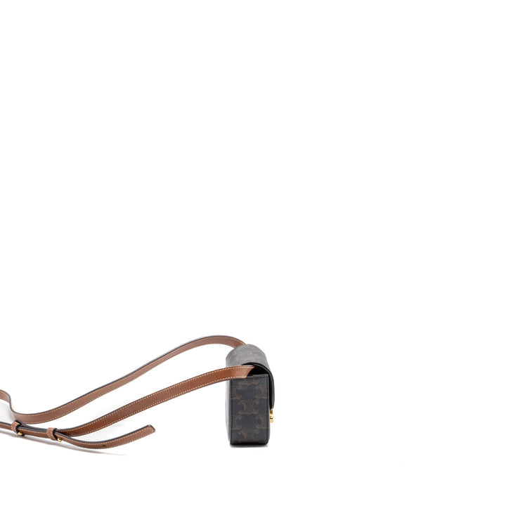 Top Quality Celine Mini Claude Triomphe Canvas/ Calfskin Tan