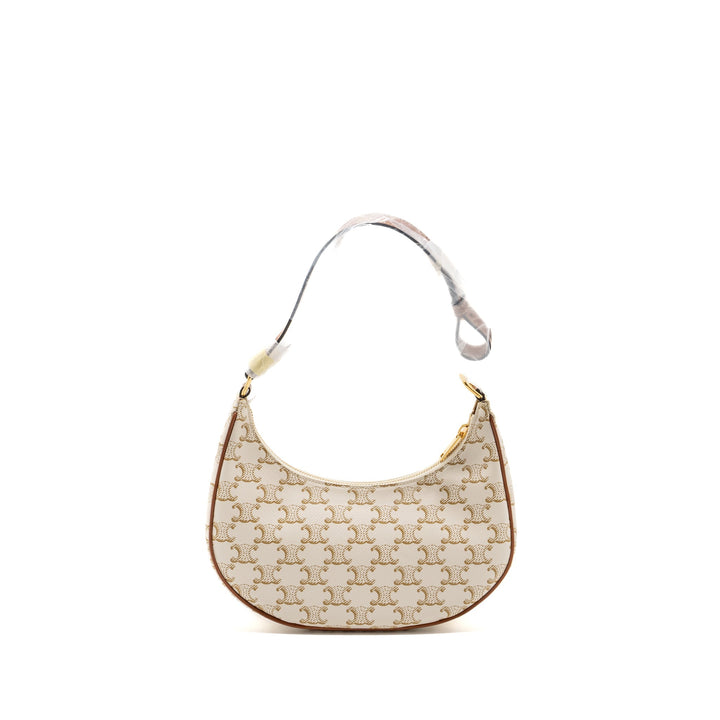 Top Quality Celine Ava Bag Triomphe Canvas/Calfskin White