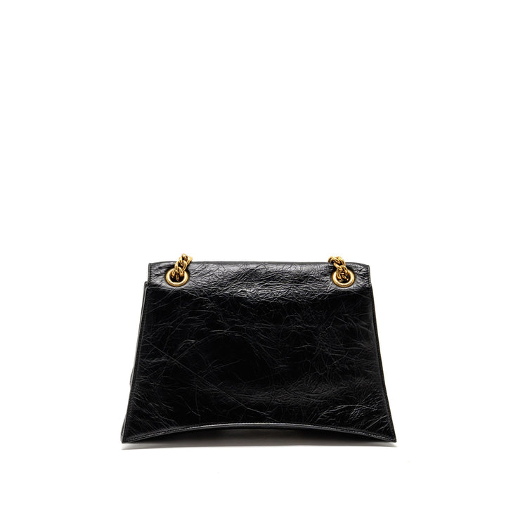 Top Quality Balenciaga Medium Women’s Crush Chain Bag Calfskin Black GHW