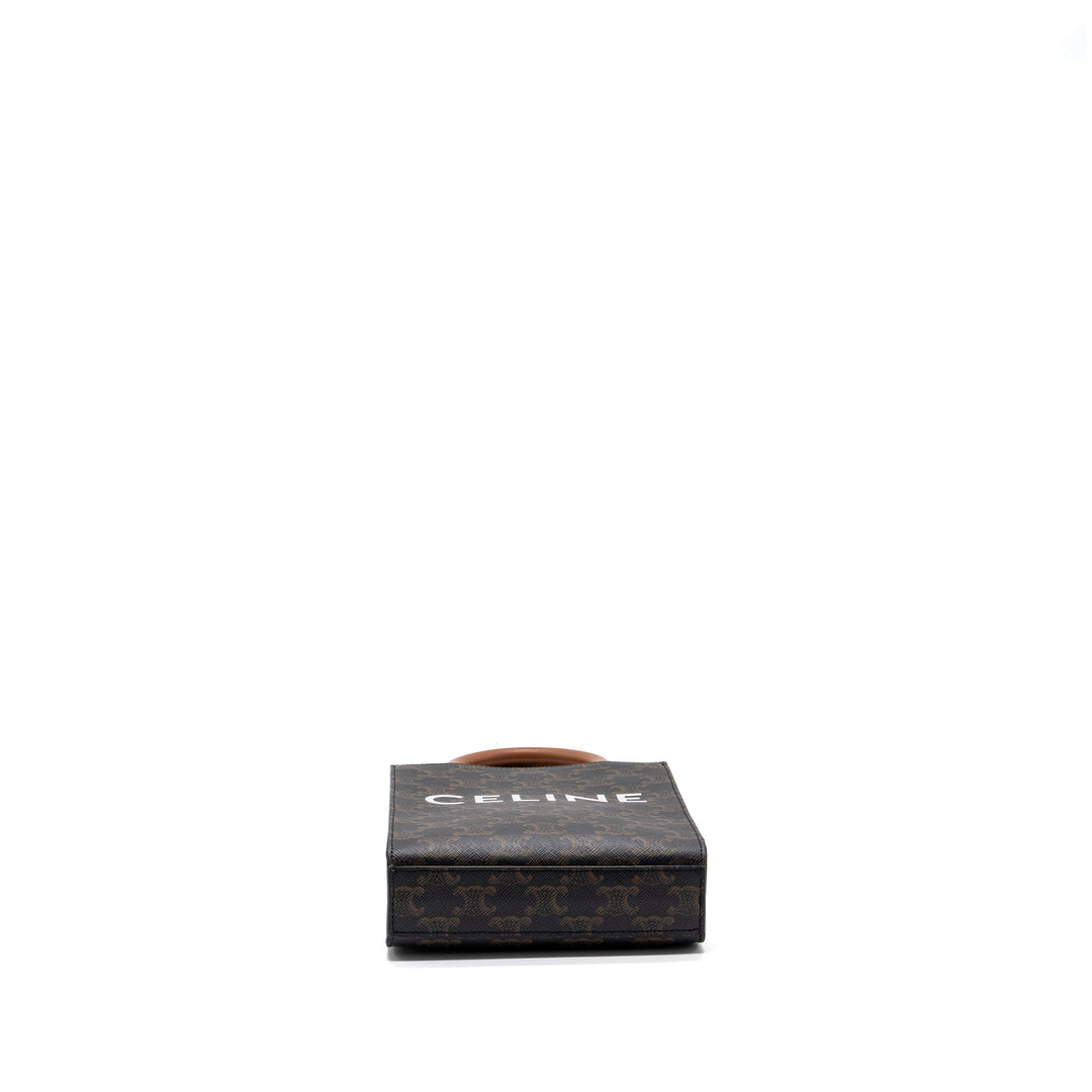 Top Quality Celine Mini Vertical Cabas Triomphe Canvas Brown