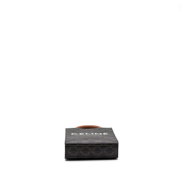 Top Quality Celine Mini Vertical Cabas Triomphe Canvas Brown