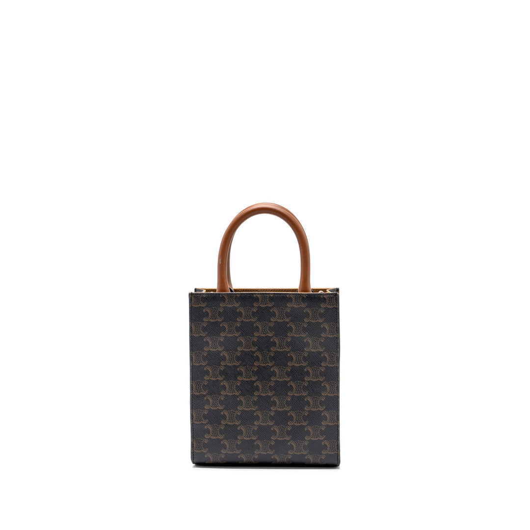 Top Quality Celine Mini Vertical Cabas Triomphe Canvas Brown