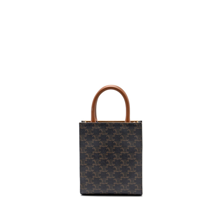 Top Quality Celine Mini Vertical Cabas Triomphe Canvas Brown