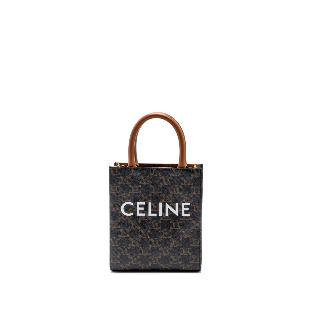 Top Quality Celine Mini Vertical Cabas Triomphe Canvas Brown