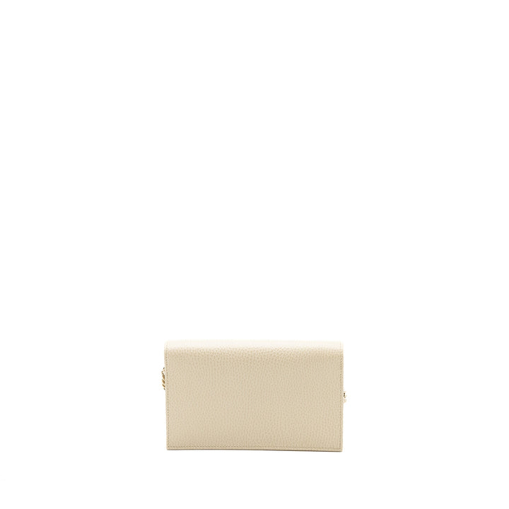 Gucci Interlocking G Crossbody Chain Bag Wallet leather White