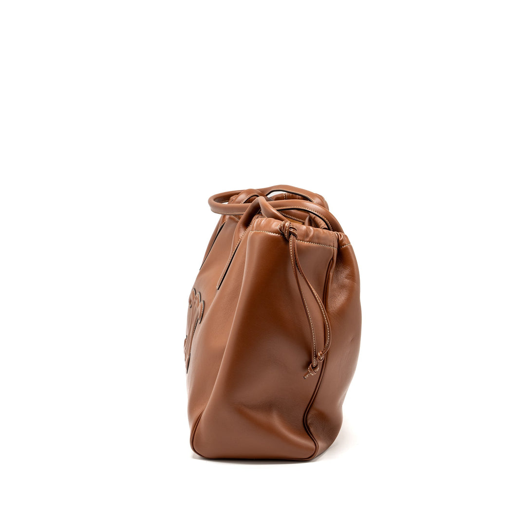 Celine Large Cabas Drawstring Cuirass Triomphe Smooth Calfskin Tan