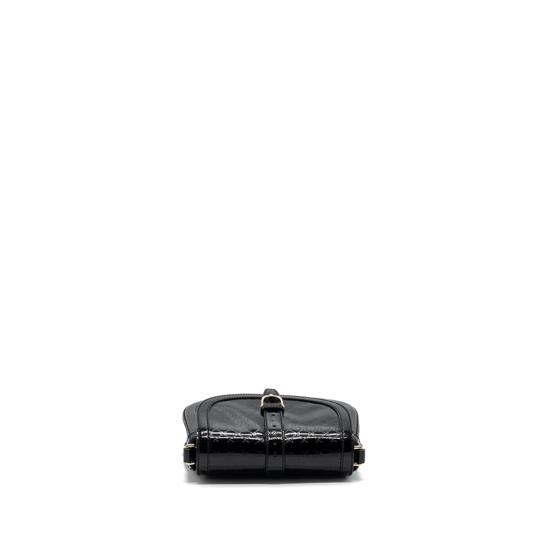 Gucci messenger crossbody bag patent black